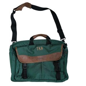 LL Bean Vintage Canvas/Leather Messenger Briefcase Laptop Bag